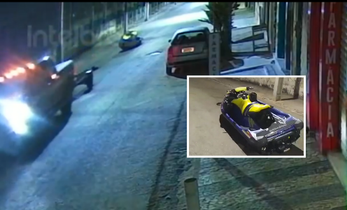 Jet sky cai em rua principal da cidade de Nazaré e dono vai embora sem perceber; assista
