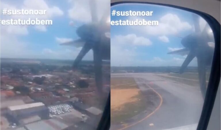 Avião que seguia para Feira de Santana sofre pane em motor e faz pouso de emergência
