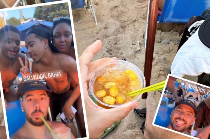 TIETADO POR FÃS: Pedro Sampaio curte praia do Porto da Barra, em Salvador