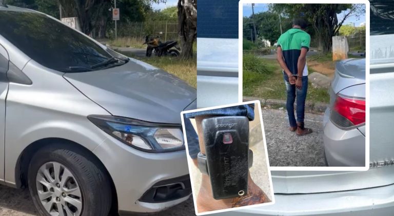 MAIS UM! Homem preso com carro roubado ao sair do fórum de Sussuarana