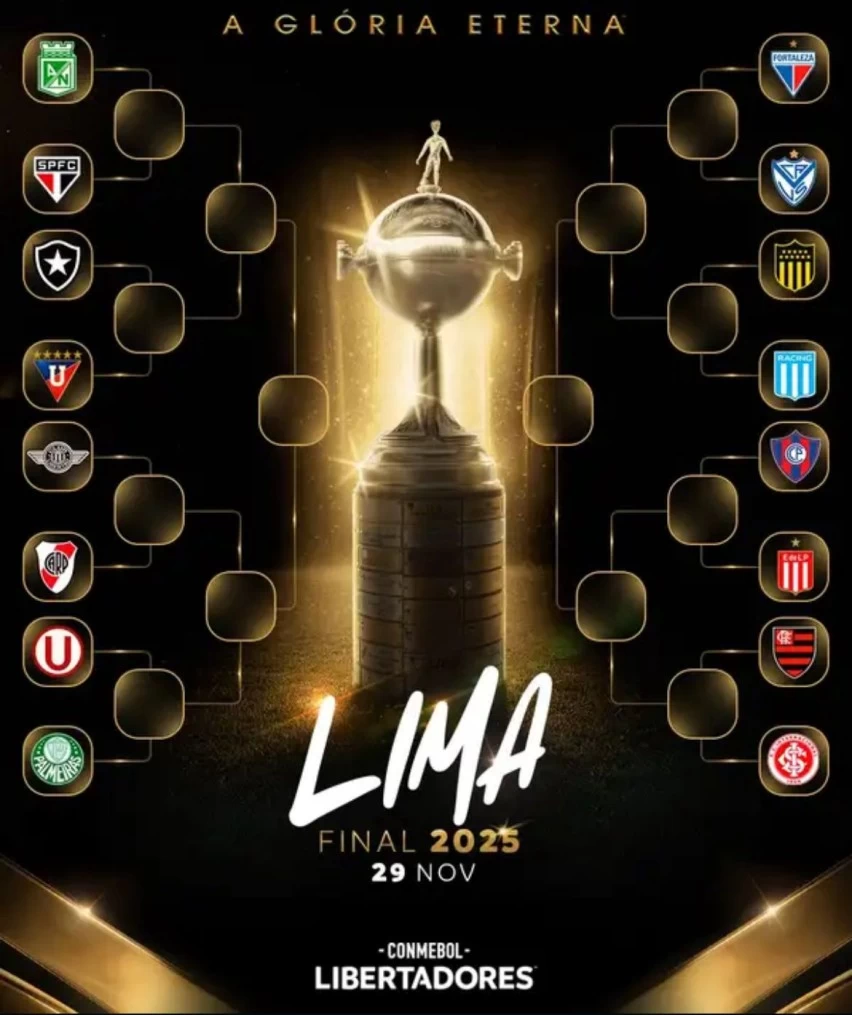 - Libertadores 2025 define confrontos das oitavas; Flamengo enfrenta Internacional