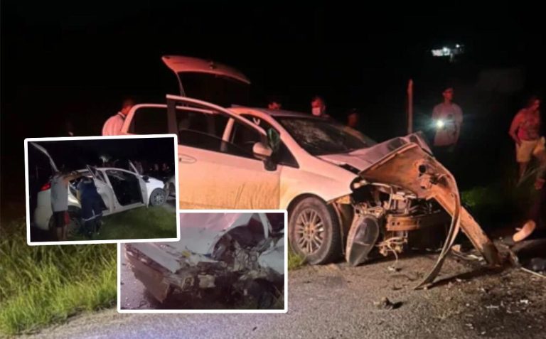 COLISÃO FRONTAL: Acidente entre dois carros deixa um morto e quatro feridos na BA-549