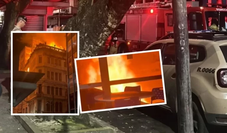 Prédios pegam fogo no bairro do Comércio em Salvador