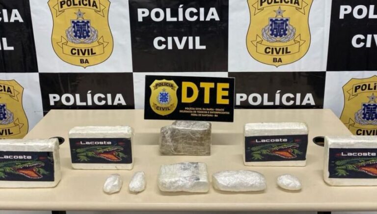 Mulher presa com seis quilos de cocaína em Feira de Santana