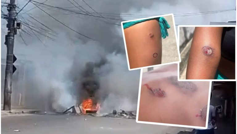 Moradores atiram garrafas de vidro e PMs usam balas de borracha para conter manifestação na Lagoa da Paixão