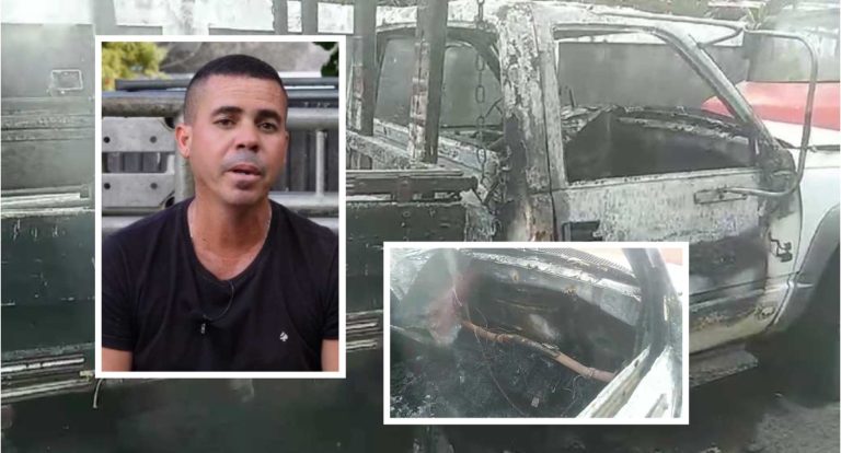 Após reclamar da Prefeitura de Lauro de Freitas por falta de pagamento, empresário tem caminhão queimado