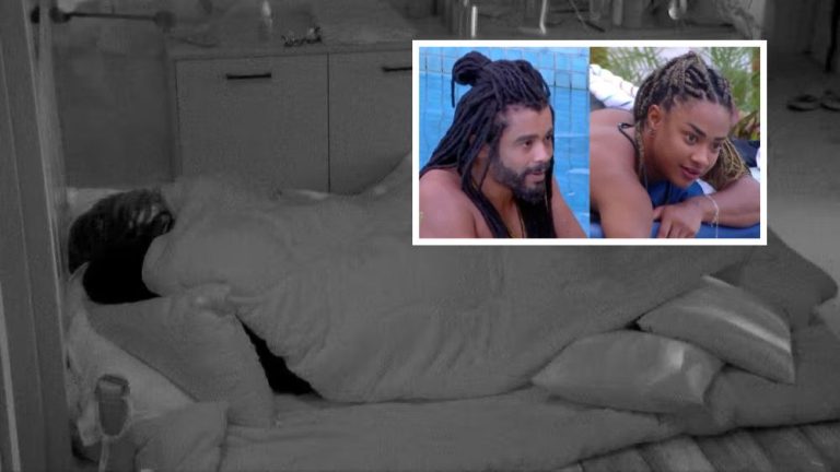 CLIMA QUENTE: Aline e Diogo deixam o edredom agitado no BBB 25