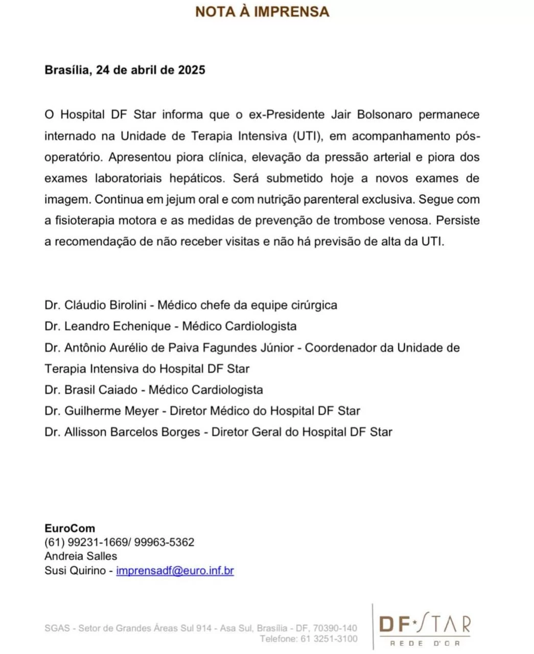 Bolsonaro - SITUAÇÃO GRAVE: Bolsonaro piora após investida do STF