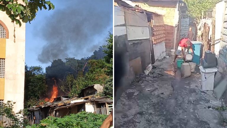NORDESTE DE AMARALINA: Barraco de madeira pega fogo e se espalha para outras quatro casas