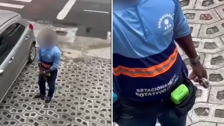 COBRANÇA EM ÁREA PRIVADA! Motorista expõe agente da Zona Azul em Salvador