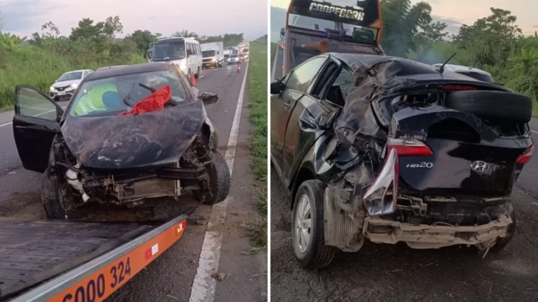 Motorista fica gravemente ferido após capotamento na BR-324
