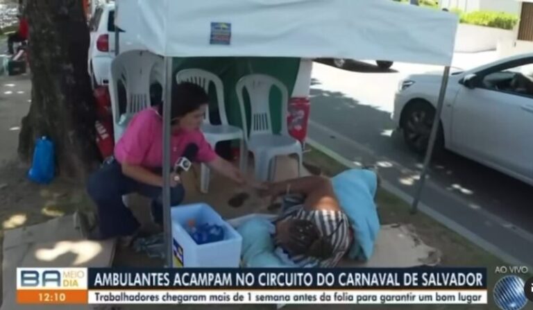 Repórter da TV Bahia acorda ambulante ao vivo e cena viraliza: “Telma, a mulher mais educada do Brasil”