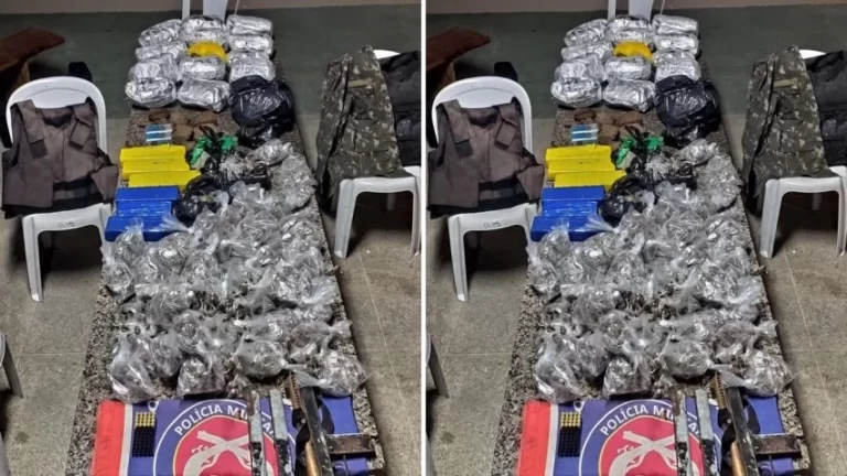 FAZENDA COUTOS: Mais de 25kg de maconha e metralhadora são achados em ação da PM no subúrbio