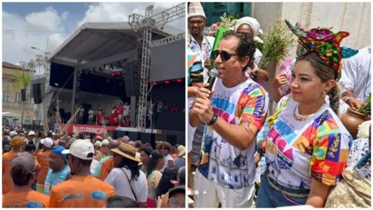 Prefeita e Ricardo Machado vaiados na Festa da Purificação em Santo Amaro: “uma vergonha”