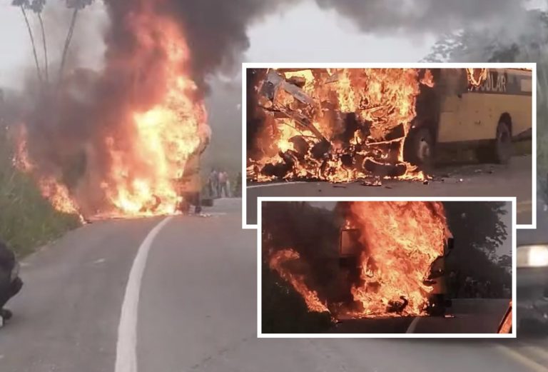 ÔNIBUS ESCOLAR E MOTO: Acidente em Jitaúna deixa duas vítimas fatais na BR-330