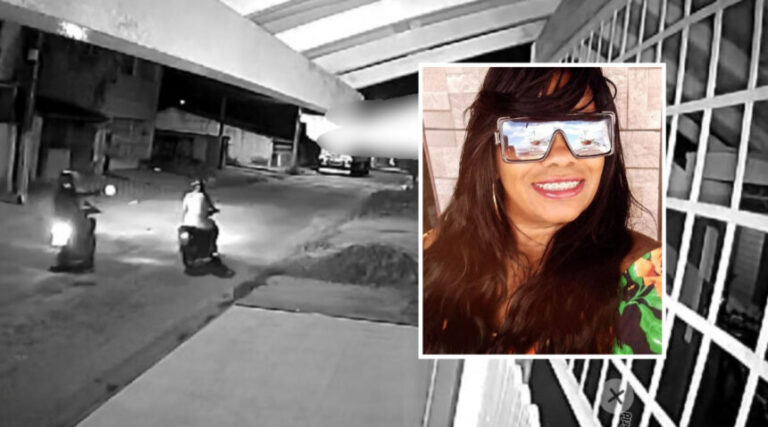 Câmera flagra assassinato de empresária que pilotava moto em Feira de Santana; assista