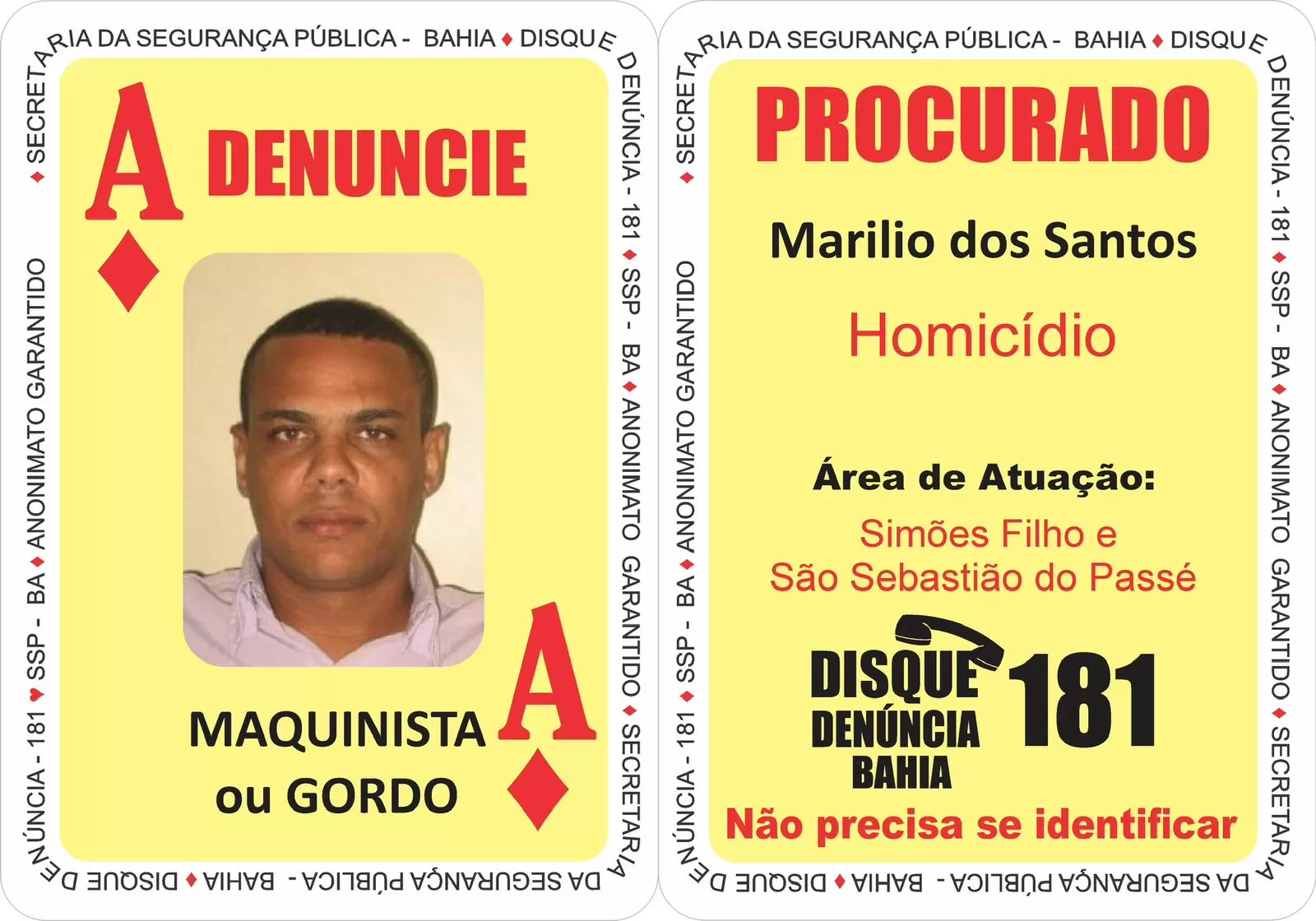 Marilio dos Santos, o “Maquinista” ou “Gordo”. Foto: divulgação SSP
