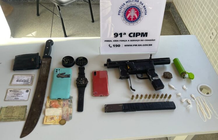 Policia Militar apreende submetralhadora com criminoso que foi preso no ano passado