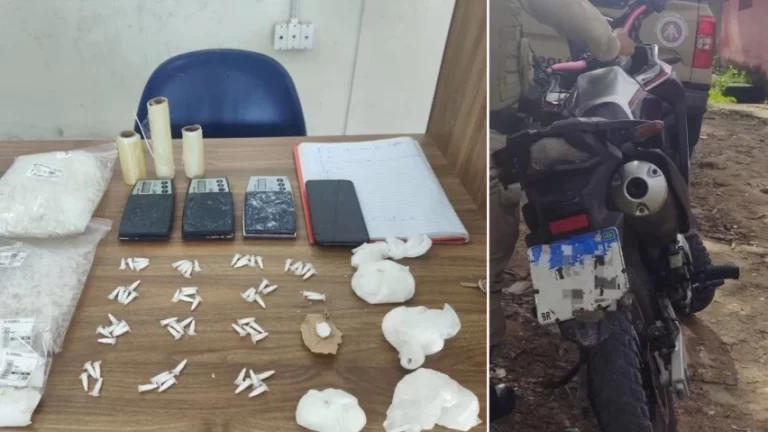 PM apreende moto adulterada e drogas em Arraial d’Ajuda