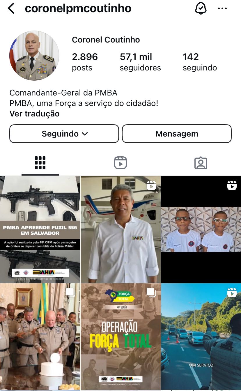 - PM e Coutinho ainda não se manifestaram nas redes sociais sobre mudança de comando