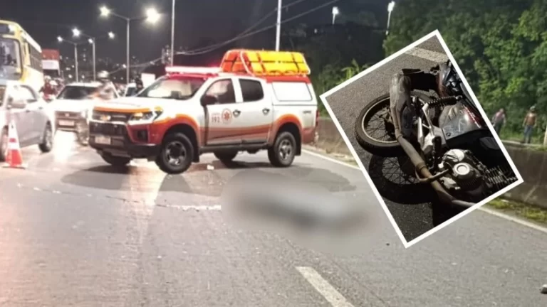 TENTOU ULTRAPASSAR CARRETA: Passageira cai da moto e é atropelada por ônibus na BR-324