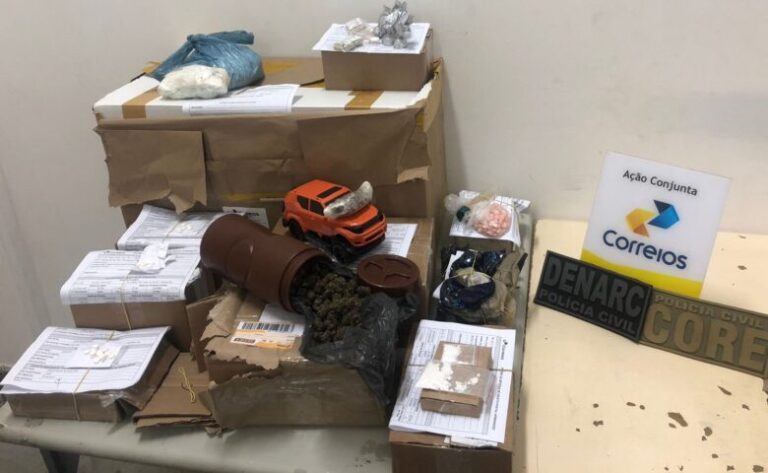 Polícia Civil apreende entorpecentes em embalagens enviadas ao Correios