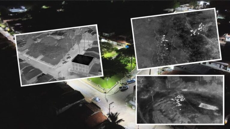 VISÃO NOTURNA: Polícia utiliza drone termal para evitar roubo de gado em Catu; veja