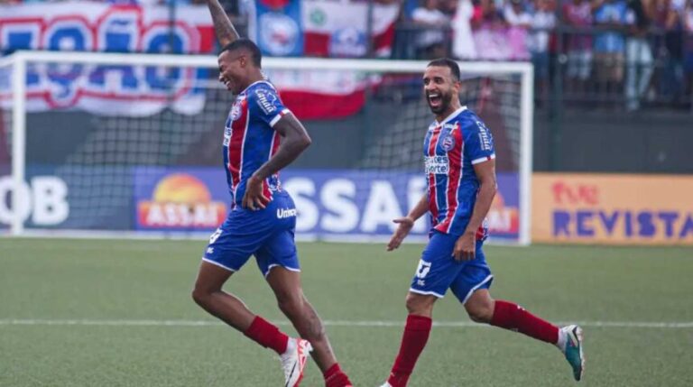 Sem dificuldades, Bahia ganha do xará de Feira fora de casa; veja os gols