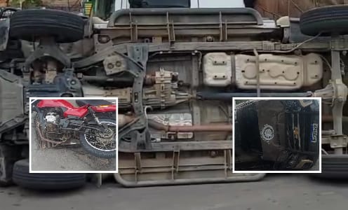 LIVRAMENTO: Viatura capota durante perseguição em Mutuípe e bate em carreta; veja