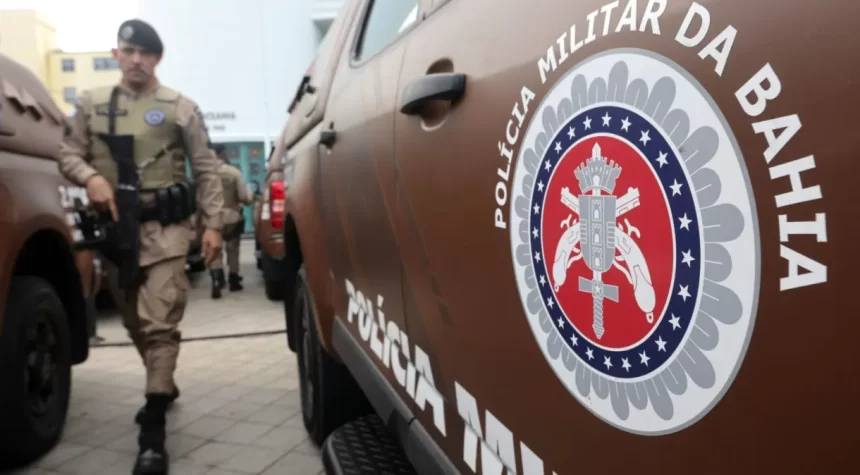 Viatura da Polícia Militar da Bahia no Farol da Barra em Salvador