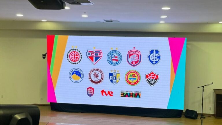 Em lançamento de transmissão do Baianão, escudo do Vitória aparece sem estrela