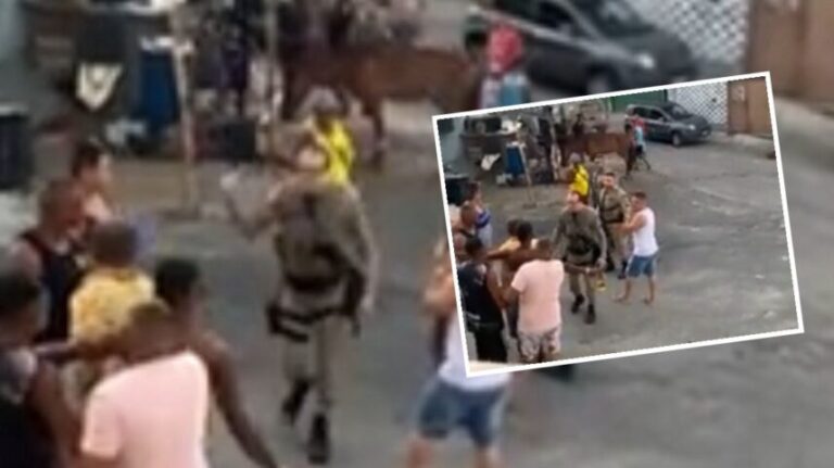 Confusão, bate boca e tiros disparados: cavalo é atingido em Valéria e população se revolta contra PM; veja