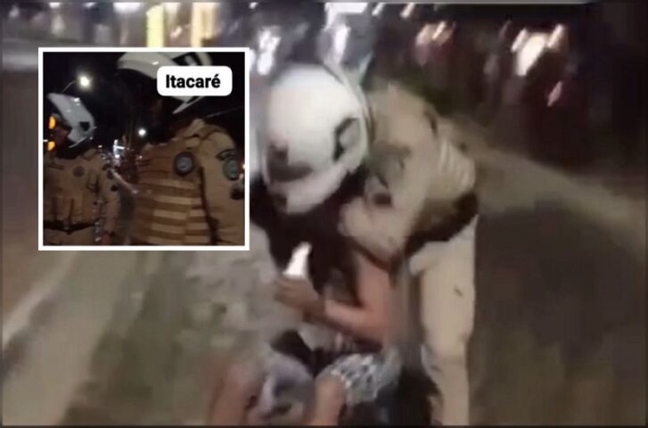 CONFUSÃO EM ITACARÉ: Policial tenta aplicar mata-leão em motorista supostamente bêbado e mulher vai pra cima; assista