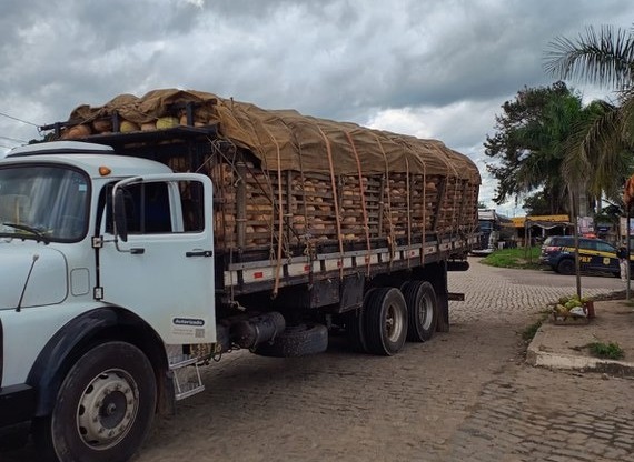PRF flagra caminhão com mais de 9 toneladas de excesso de peso em Teixeira de Freitas