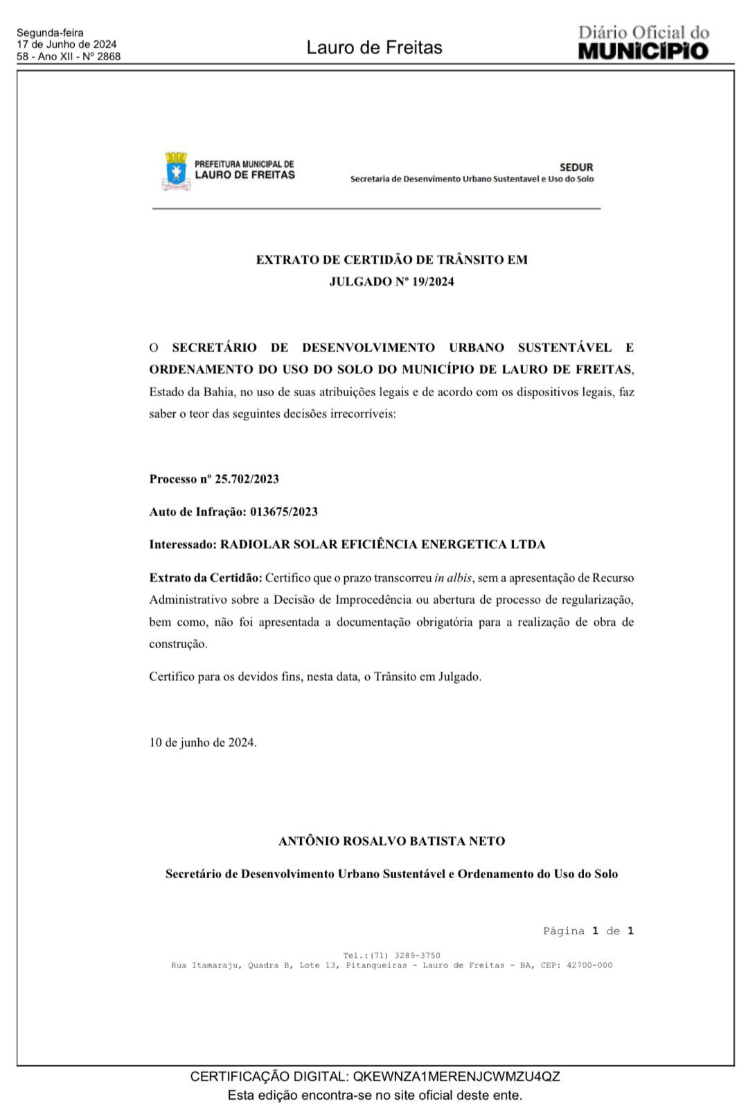BOMBA! Candidato a prefeito de Lauro de Freitas pode ficar inelegível; saiba o motivo 1 - BOMBA! Candidato a prefeito de Lauro de Freitas pode ficar inelegível; saiba o motivo
