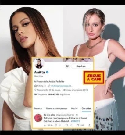 - SERÁ? Suposto romance entre Anitta e atriz que participou do BBB