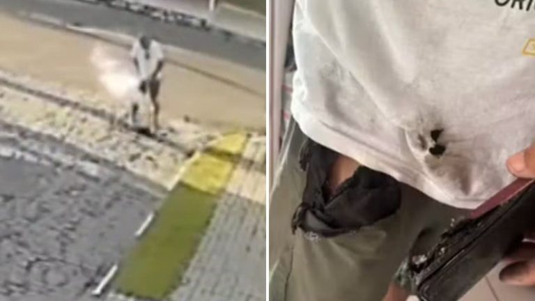 PEGOU FOGO: Celular explode no bolso de homem em Feira de Santana; veja