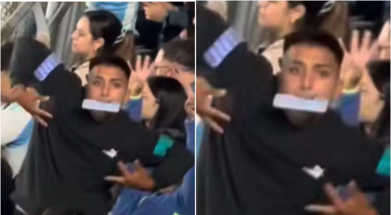 GESTOS RACISTAS: Torcedor argentino é flagrado imitando um macaco durante partida contra o Brasil