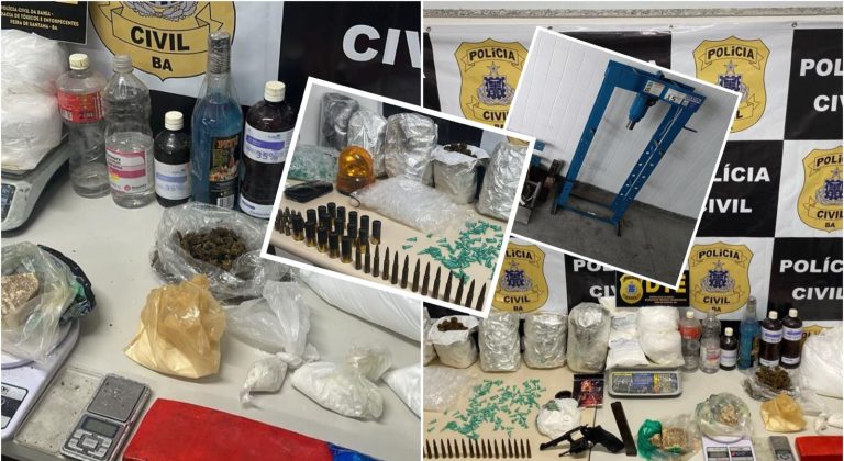 PREJUÍZO NO TRÁFICO: Laboratório de drogas é desarticulado e suspeito é preso em Feira