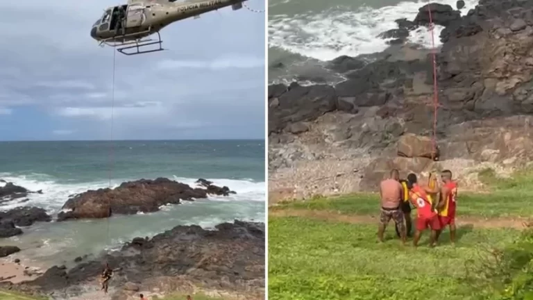 AÇÃO HEROICA: Banhistas são salvos pelo Graer na praia da Barra; veja o resgate
