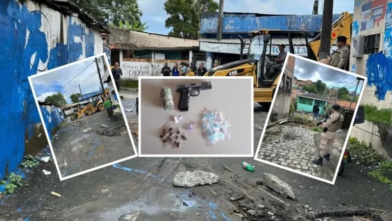 VALÉRIA NA MIRA: Polícia remove barricadas, valas em vias públicas e apreende granada durante operação conjunta