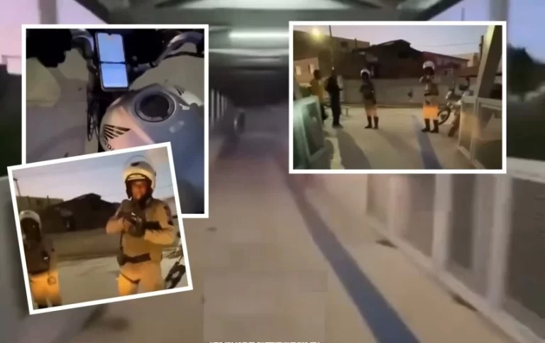 Motoboy é flagrado usando passarela como atalho e abordagem policial gera polêmica