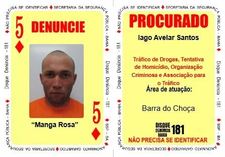 - ATUALIZADO: Seis fugitivos e chefes de facções entram no Baralho do Crime da SSP