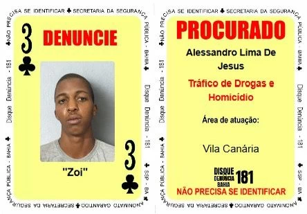 - ATUALIZADO: Seis fugitivos e chefes de facções entram no Baralho do Crime da SSP