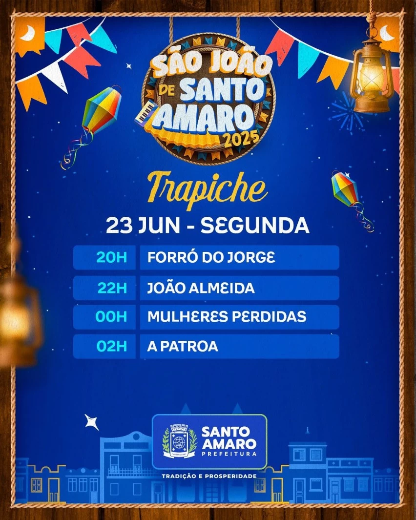 São João de Santo Amaro 2025 começa neste sábado (21) com programação recheada de forró 7 Santo Amaro - São João de Santo Amaro 2025 começa neste sábado (21) com programação recheada de forró