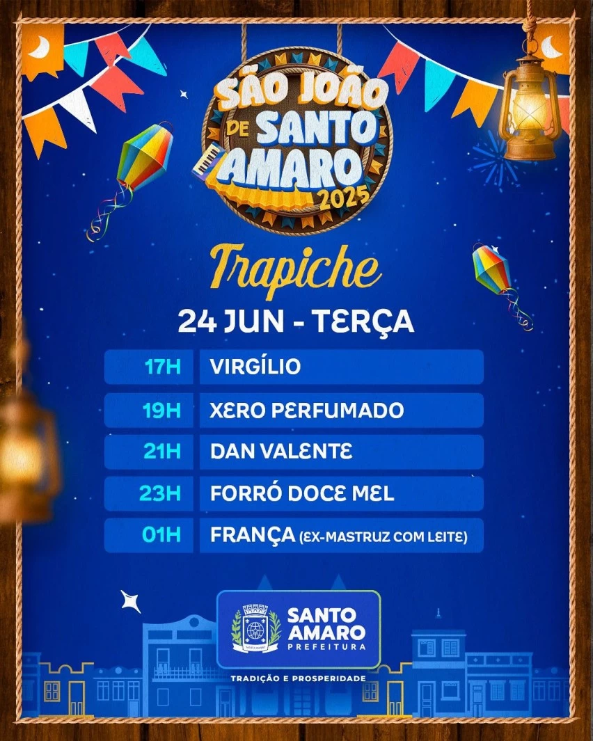 São João de Santo Amaro 2025 começa neste sábado (21) com programação recheada de forró 8 Santo Amaro - São João de Santo Amaro 2025 começa neste sábado (21) com programação recheada de forró
