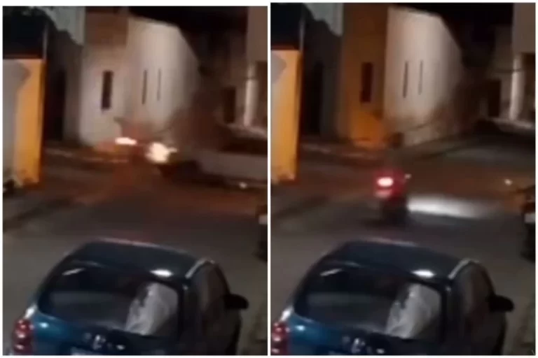 FOI ARREMESSADO: Motociclista fica ferido em colisão com carro no centro de Valente