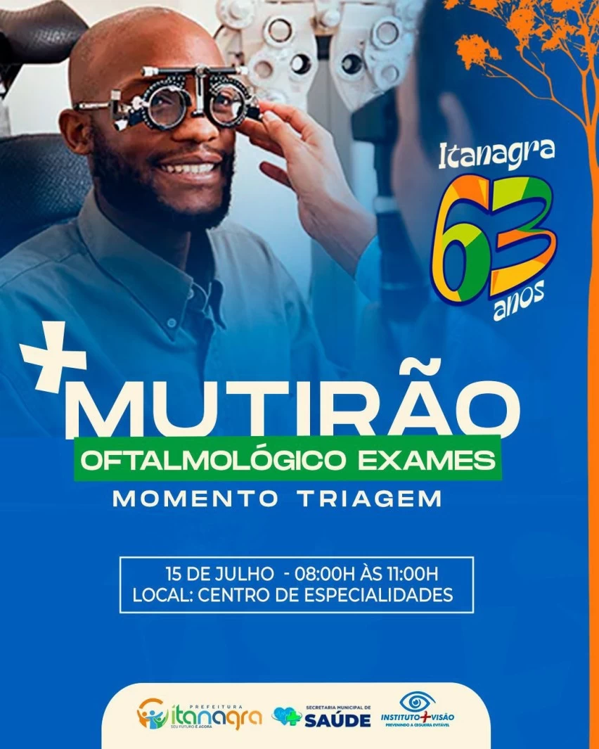 ITANAGRA: Mutirão leva exames oftalmológicos gratuitos para população 2 - ITANAGRA: Mutirão leva exames oftalmológicos gratuitos para população