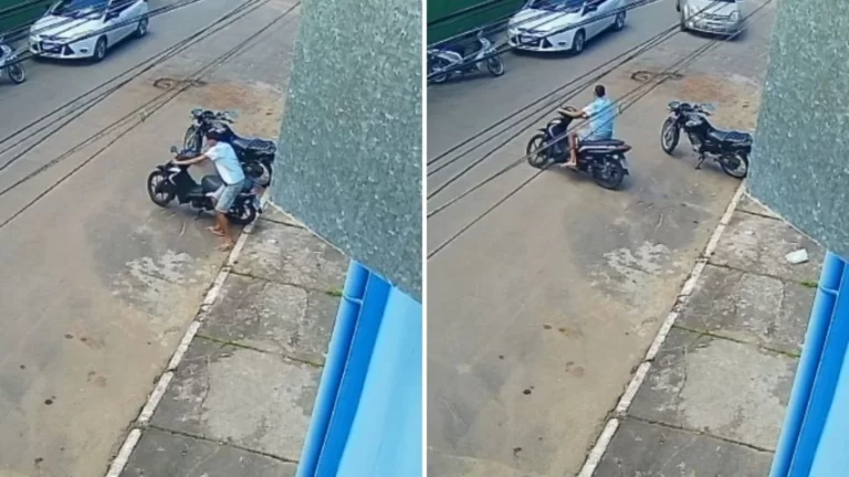 AÇÃO RÁPIDA: Moto é furtada em menos de um minuto no centro de Camaçari