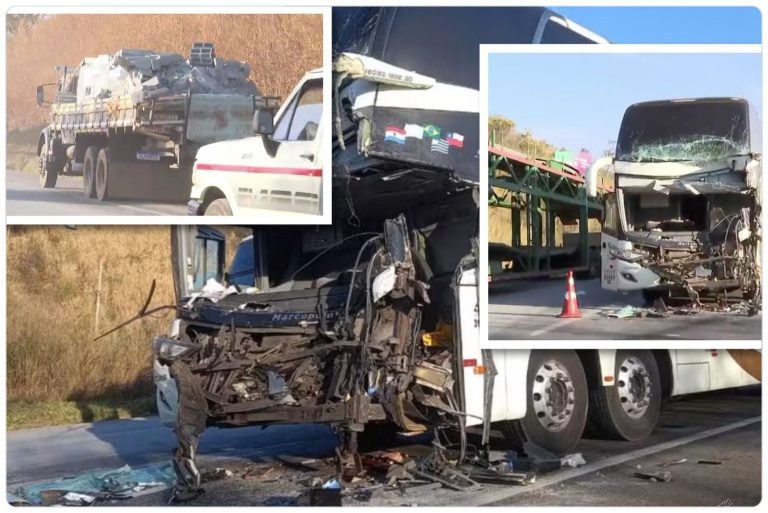 COLISÃO: Motorista morre e idosa fica ferida após acidente com ônibus que saiu de Salvador para São Paulo